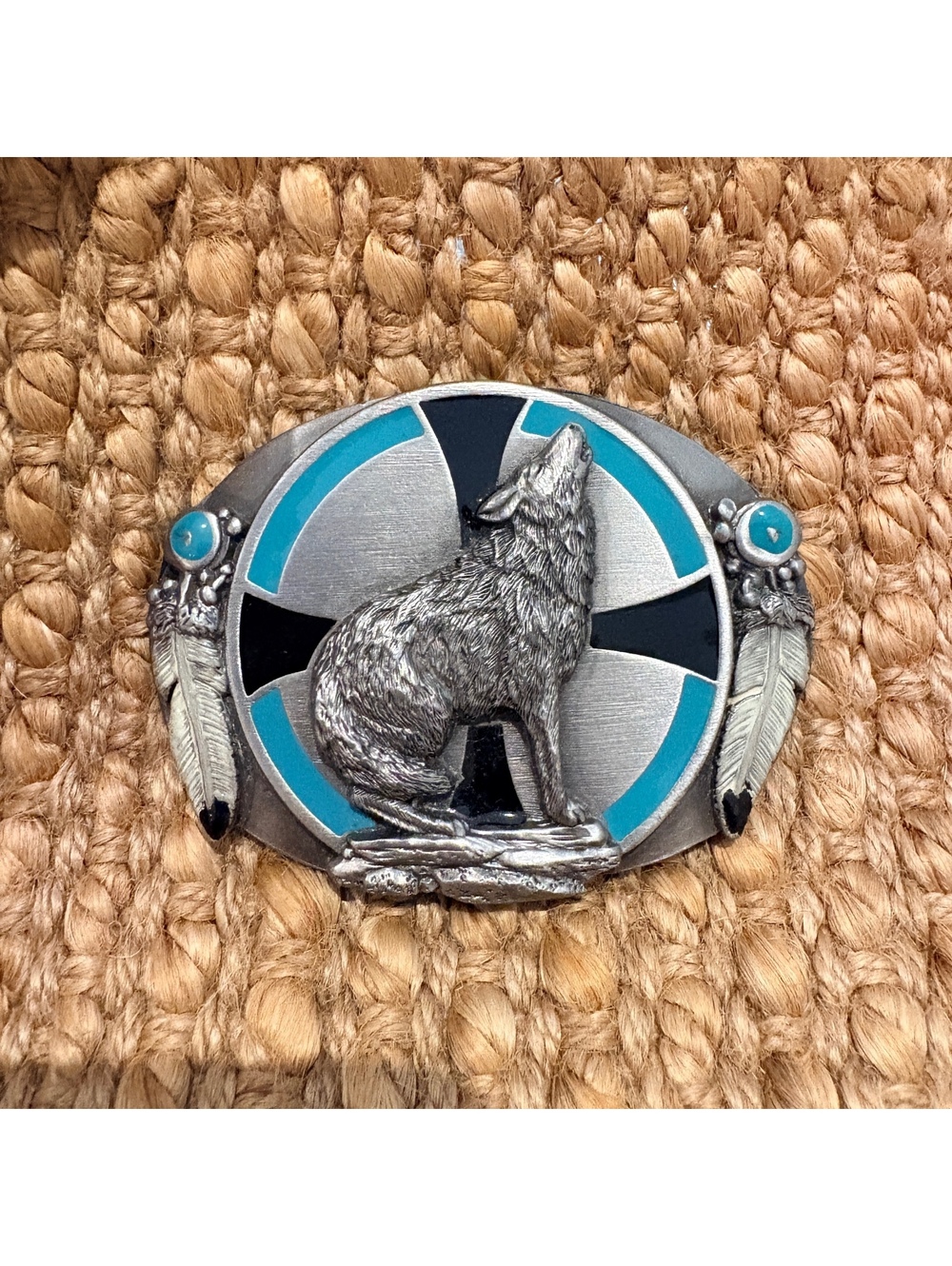 Vintage Wolf Belt Buckle 1993 Siskiyou Buckle Co. Wolf Howling Belt Buckle